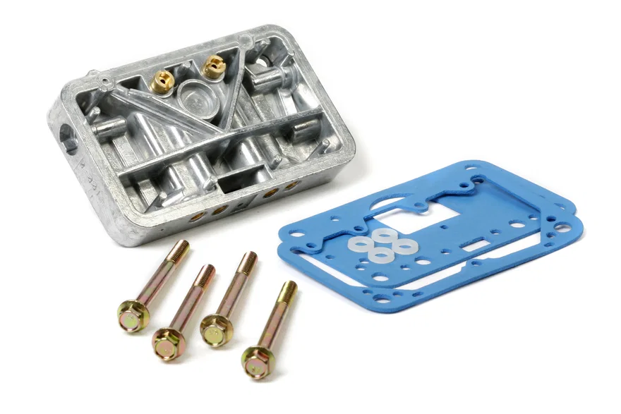 Secondary Metering Block Conversion Kit - Shiny Aluminum