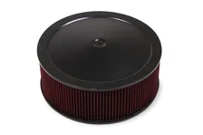 4500 Drop Base Air Cleaner Black w/6" Red Washable Gauze Filter image 1