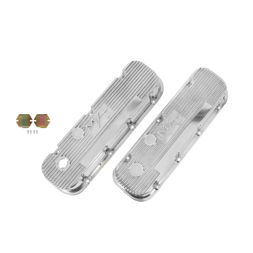 M/T Valve Covers - Vintage Style - Finned - BBC - Polished