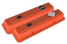 Valve Covers - Muscle Series - Finned - SBC - Factory Orange image 1