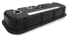 M/T Valve Covers - Vintage Style - Finned - BBC - Satin Black image 3