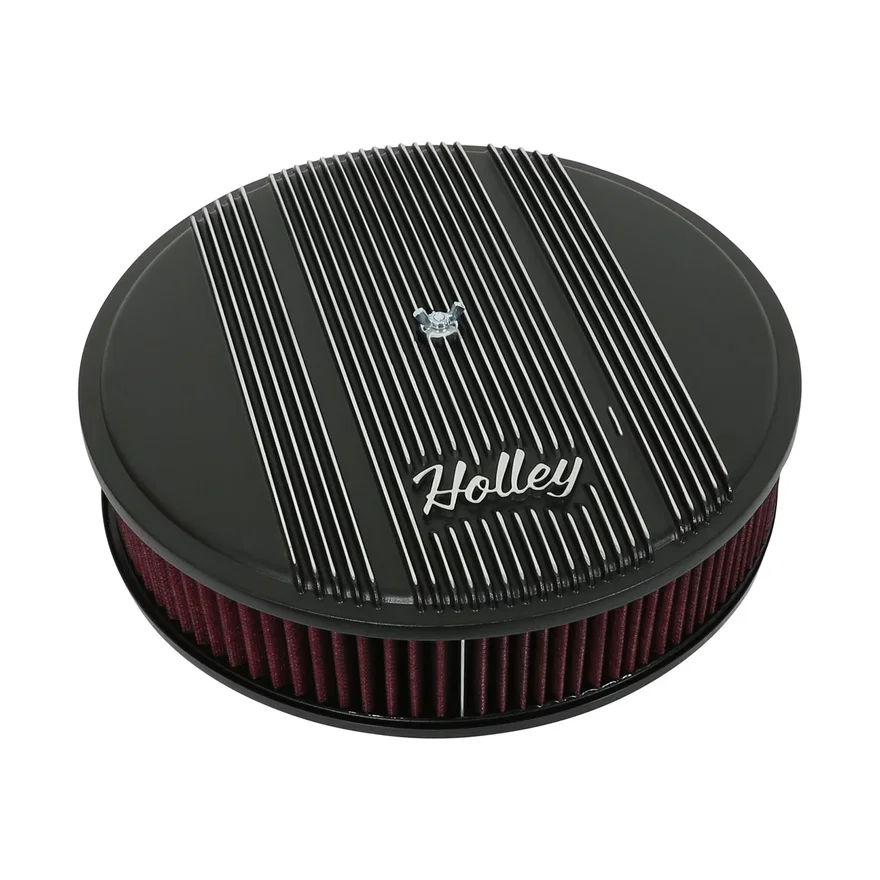 Finned Vintage Style Air Cleaner - 14" Diameter x 3" Tall - Round