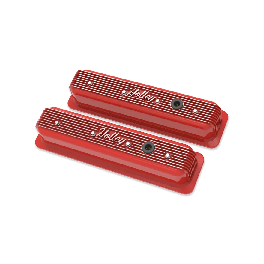 Vintage Finned Valve Cover - "Holley" Script