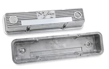 M/T Valve Covers - Vintage Style - Finned - SBC - Polished image 2