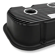 M/T Valve Covers - Vintage Style - Finned - BBC - Satin Black image 4