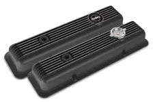 Valve Covers - Muscle Series - Finned - SBC - Satin Black Machined image 1