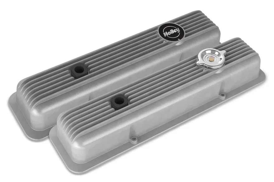 Valve Covers - Muscle Series - Finned - SBC - Natural