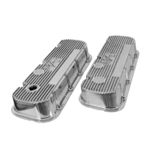 M/T Valve Covers - Vintage Style - Finned - BBC - Polished image 2