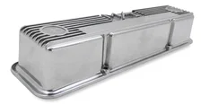 M/T Valve Covers - Vintage Style - Finned - SBC - Polished image 3