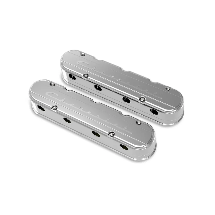 2-Piece "Chevrolet" Script Valve Cover - Gen III/IV LS - Polished