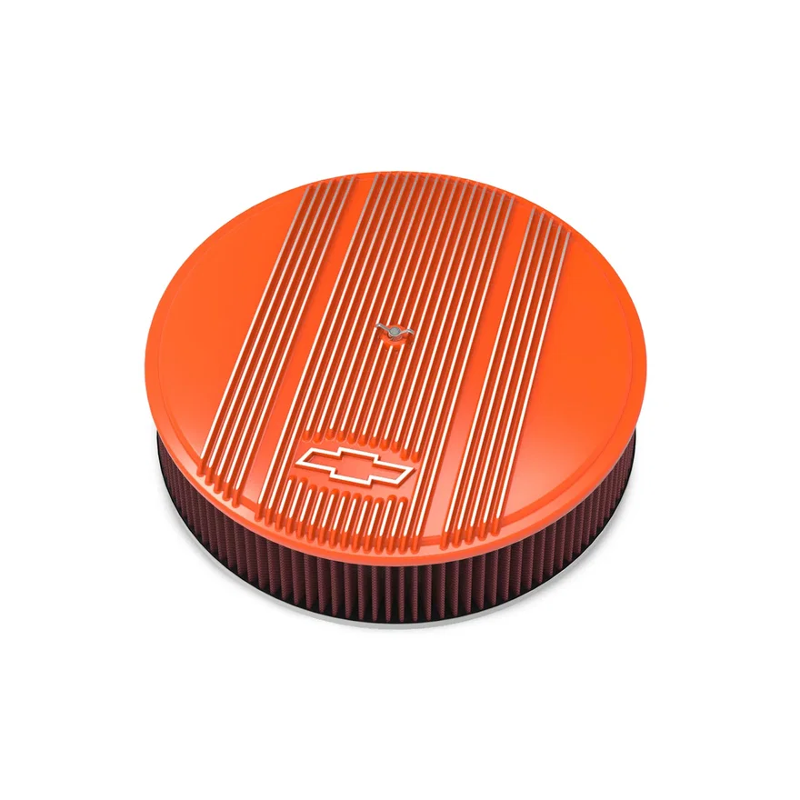 Vintage Series GM Licensed Air Cleaner - Factory Orange Machined