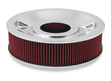 4150 Drop Base Air Cleaner Chrome w/4" Red Washable Gauze Filter image 2