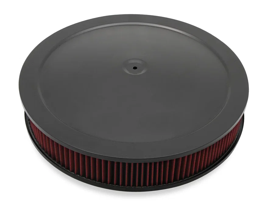 4500 drop base air cleaner black w/3" red washable gauze filter