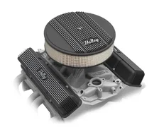 Valve Covers - Vintage Series - Finned - SBC - Satin Black Machined image 3