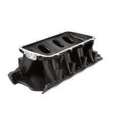 Black 351W Ford Hi-Ram Carbureted Manifold Base image 4