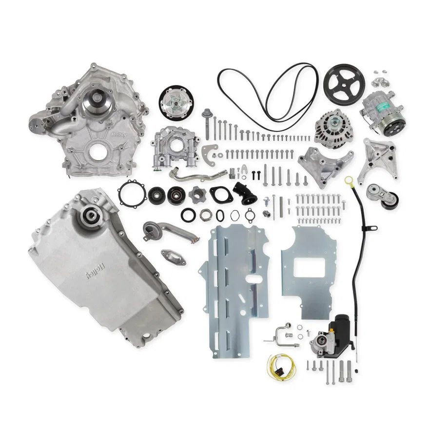Godzilla High-Mount Accessory Drive - F100 Swap - Complete - Natural for Ford F-100