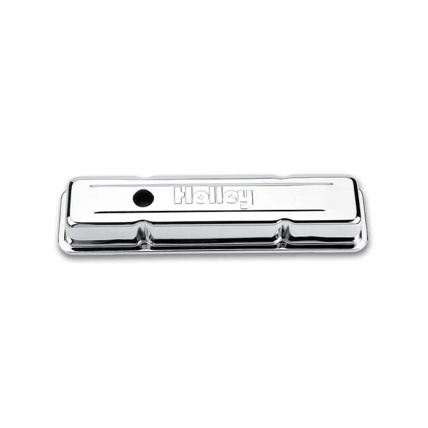 Embossed Valve Cover - SBC - Stamped Steel - Chrome