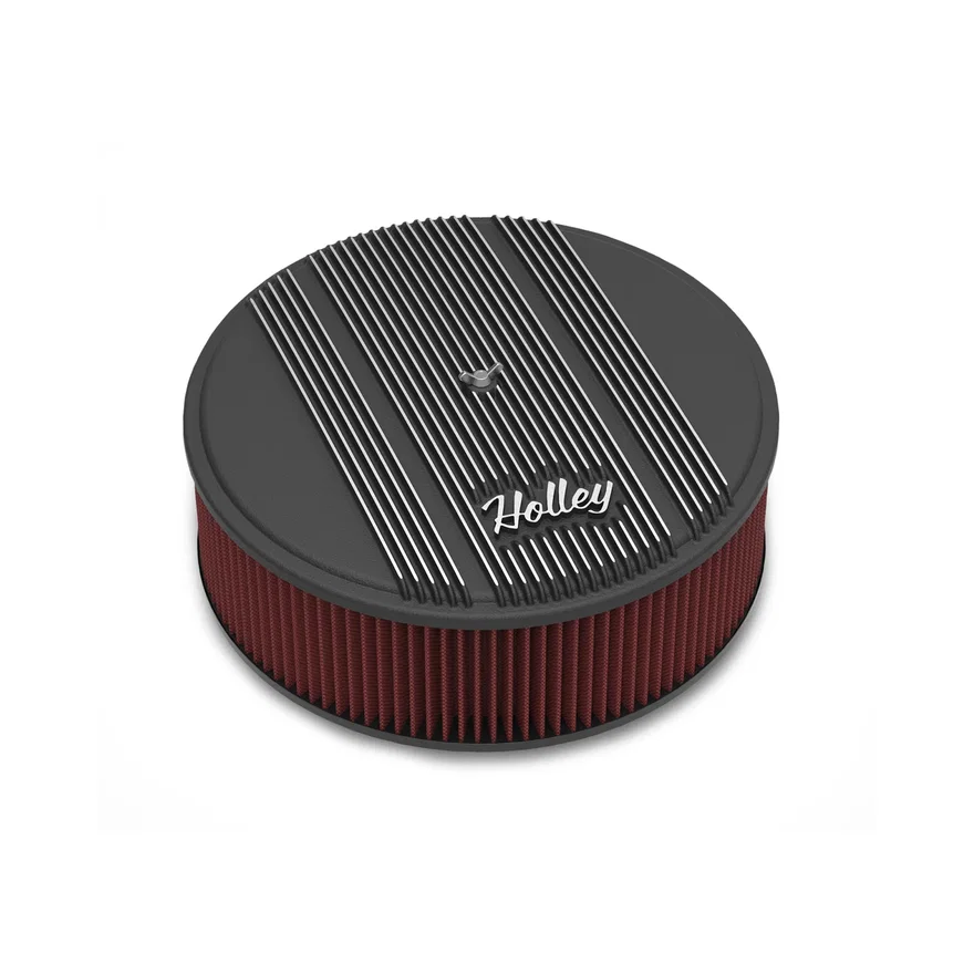 Finned Vintage Style Air Cleaner - 14" Diameter x 4" Tall - Round