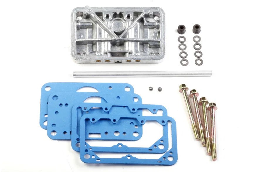 Secondary Metering Block Conversion Kit - Shiny Aluminum