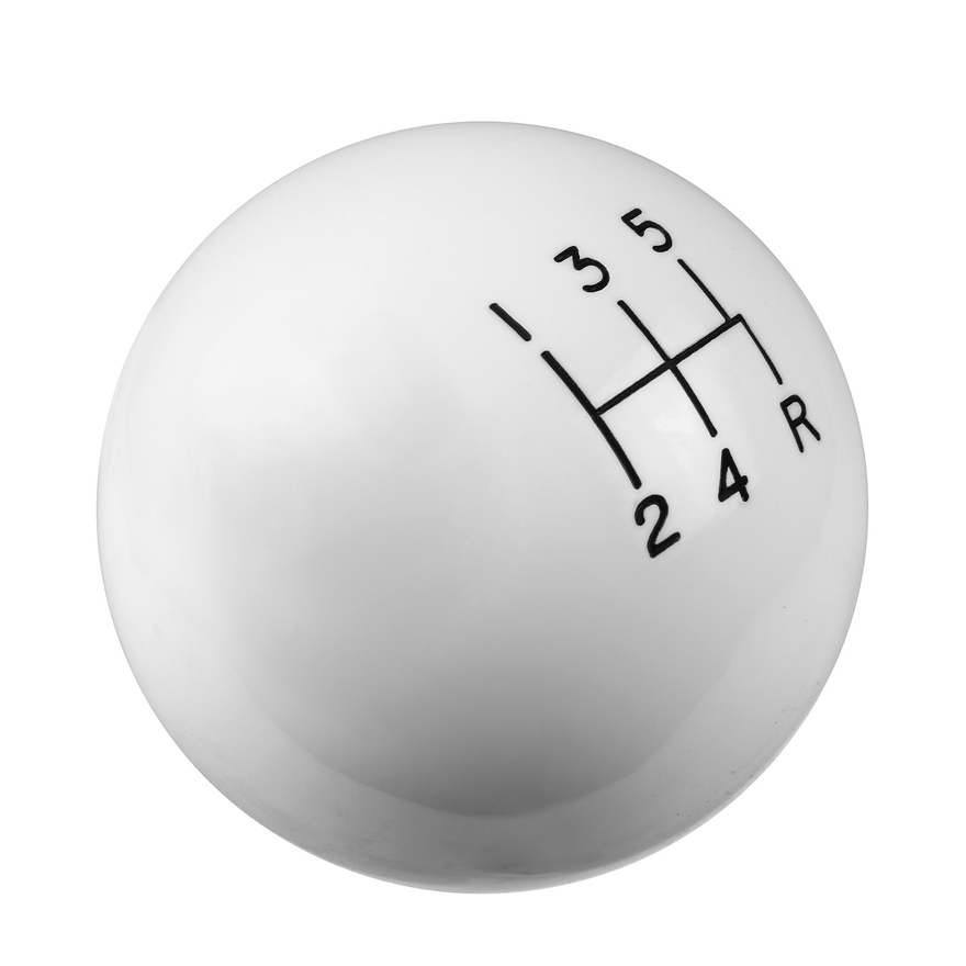 Shift Knob - 5-Speed Pattern - White for Ford Mustang