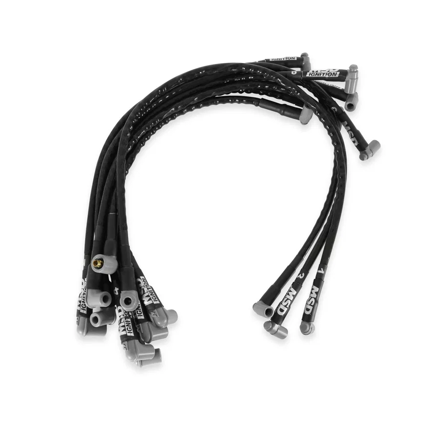 Sleeved Spark Plug Wires for SBC over valve cover, HEI for Chevrolet