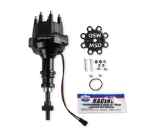 Black Distributor Ford 289-302, Pro Billet, Small Cap, Steel Gear image 1