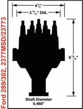 Black, Ford 289, 302 Dual Sync Distributor image 6