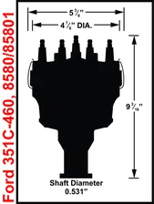 Ford V8 351C-460 Billet Distributor, STEEL GEAR image 6
