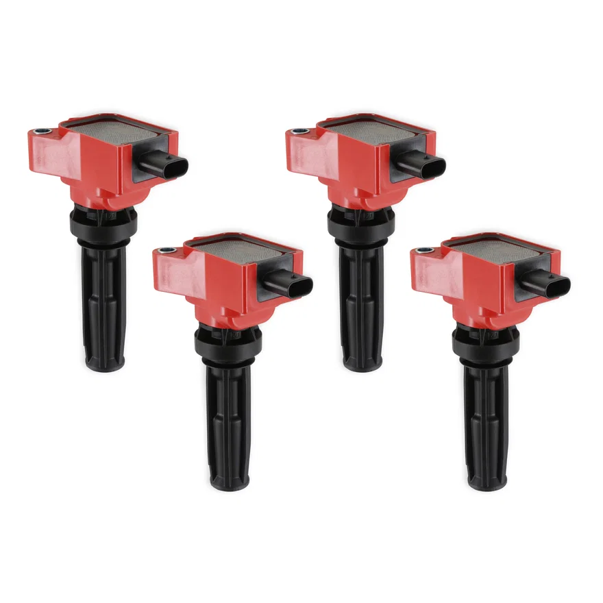 COIL, RED, FORD ECO-BOOST 2.0L L4, SET OF 4