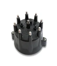 Black Chevy V8 HEI Distributor Cap and Rotor image 5