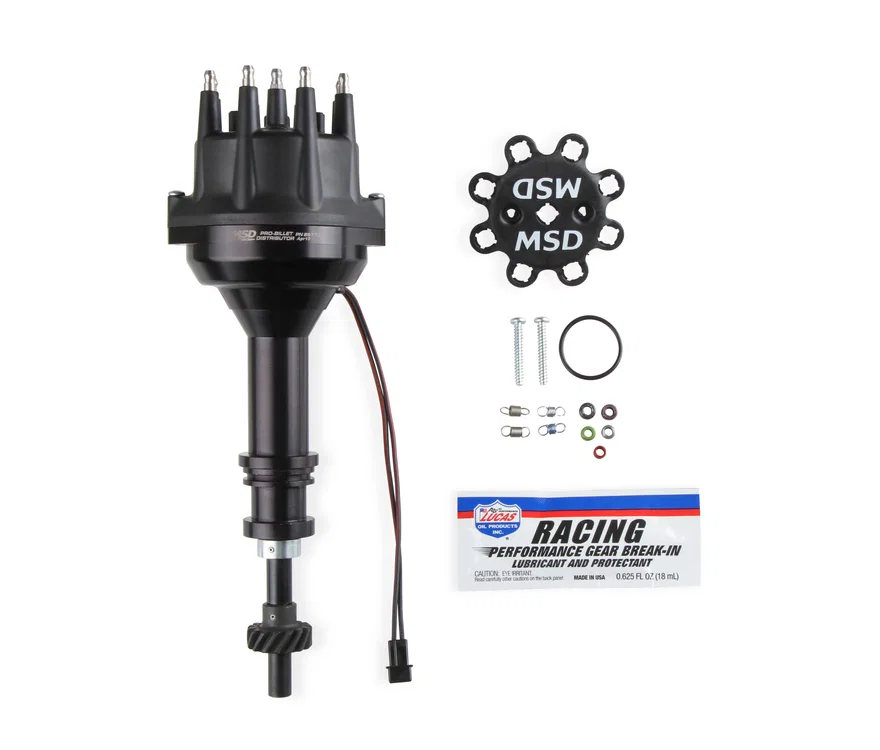 Black Distributor Ford 351C-460, Pro Billet, Small Cap, Steel Gear