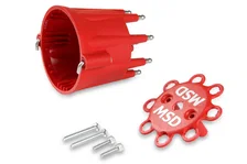Distributor Cap - V8 - HEI Terminals - Red - Spark Plug Wire Retainer image 3