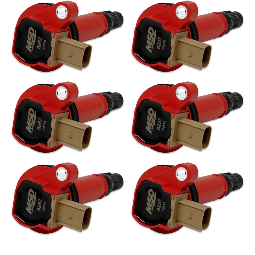 Ignition Coil - Ford EcoBoost - 3.5L V6 - 3-Pin Connector - Red - 6-Pack