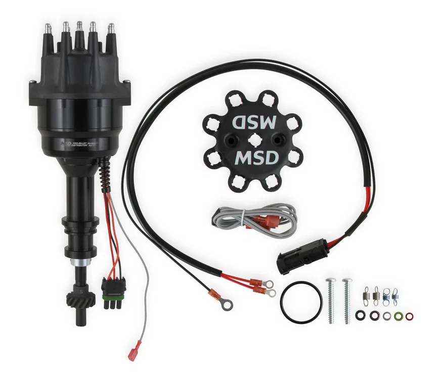 Ready-to-Run Black Marine Distributor Ford 351C-460, Steel Gear