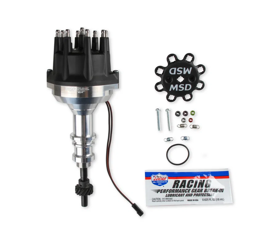 Distributor Ford 289-302, Pro Billet, Small Black Cap, Steel Gear