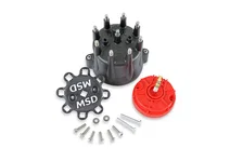 Black Chevy V8 HEI Distributor Cap and Rotor image 1