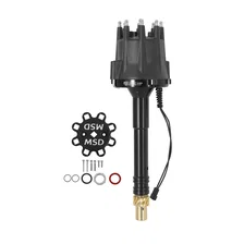 Black Chevy V8 Pro-Billet Distributor w/ locked-out timing & bronze gear image 1