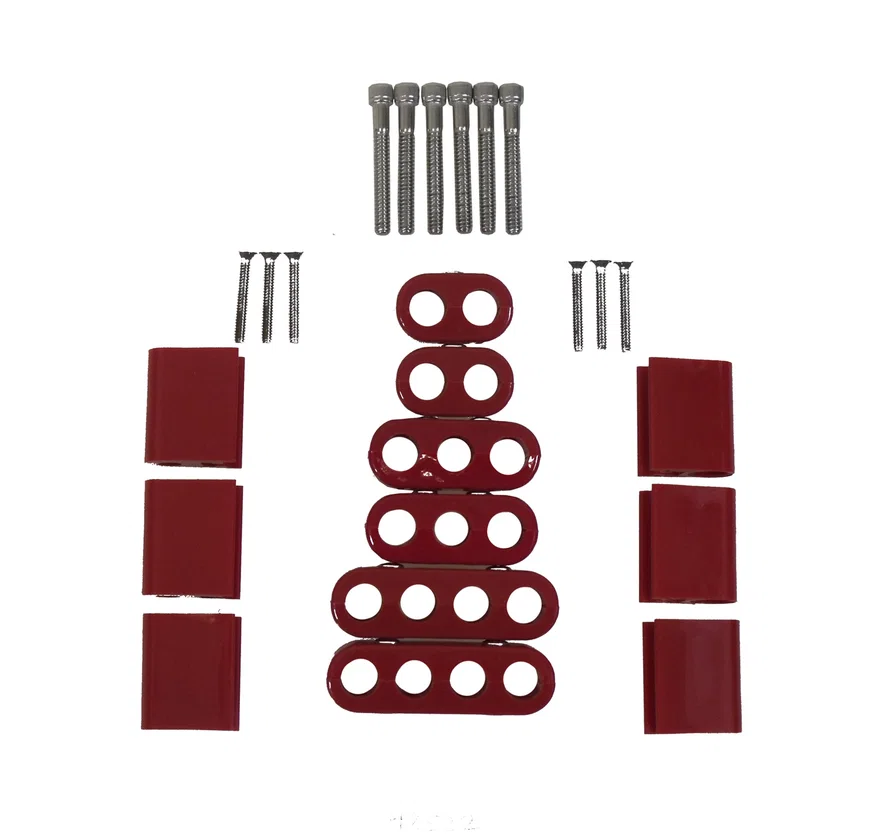 7-8mm Vertical Wire Loom Kit Red