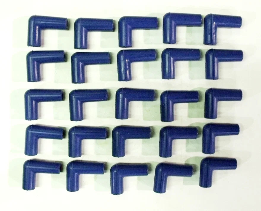 90 Degree Blue Silicone Plug Boot