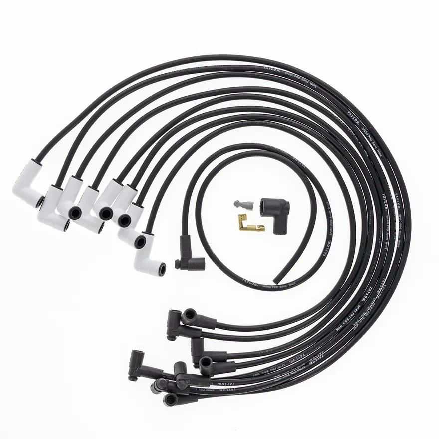 8mm Spiro Pro White Ceramic Boot Boot  Race Fit Wire Set 90 deg Black wire