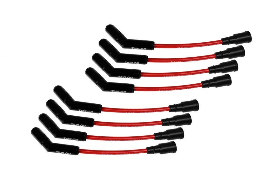 8.2mm ThunderVolt Spiro Pro Red, Black Ceramic, Ford 7.3L Wire Set