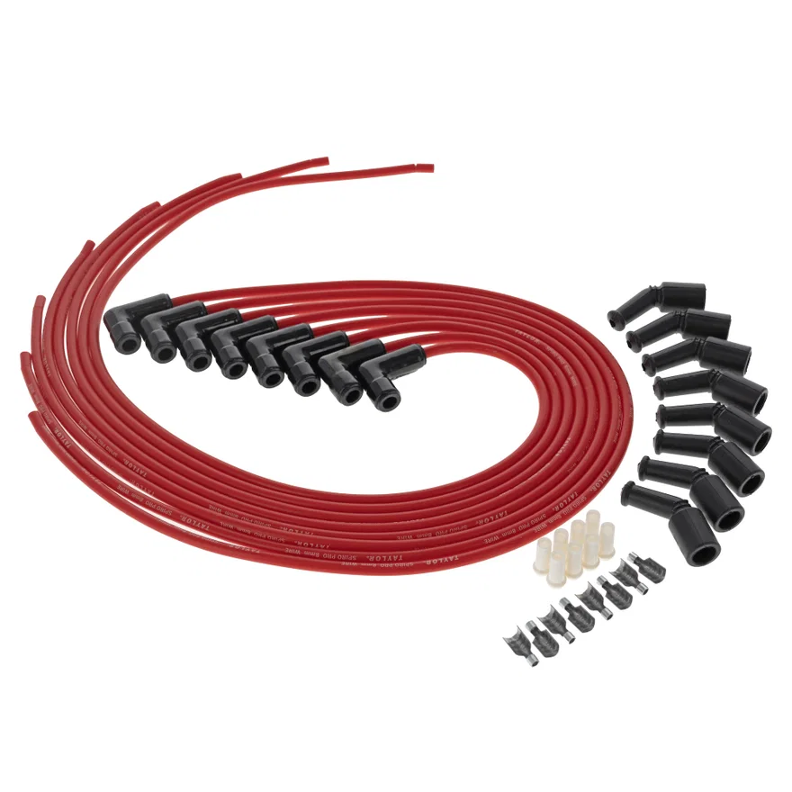 8mm Spiro Pro Black Ceramic Boot Universal LS Wire Set 90˚ Red Wire