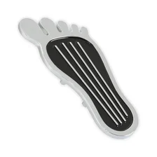 Foot Print Gas Pedal Pad - Aluminum - Chrome & Painted Black Trim image 3