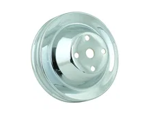 Water Pump Pulley - Chrome - Double Groove image 1