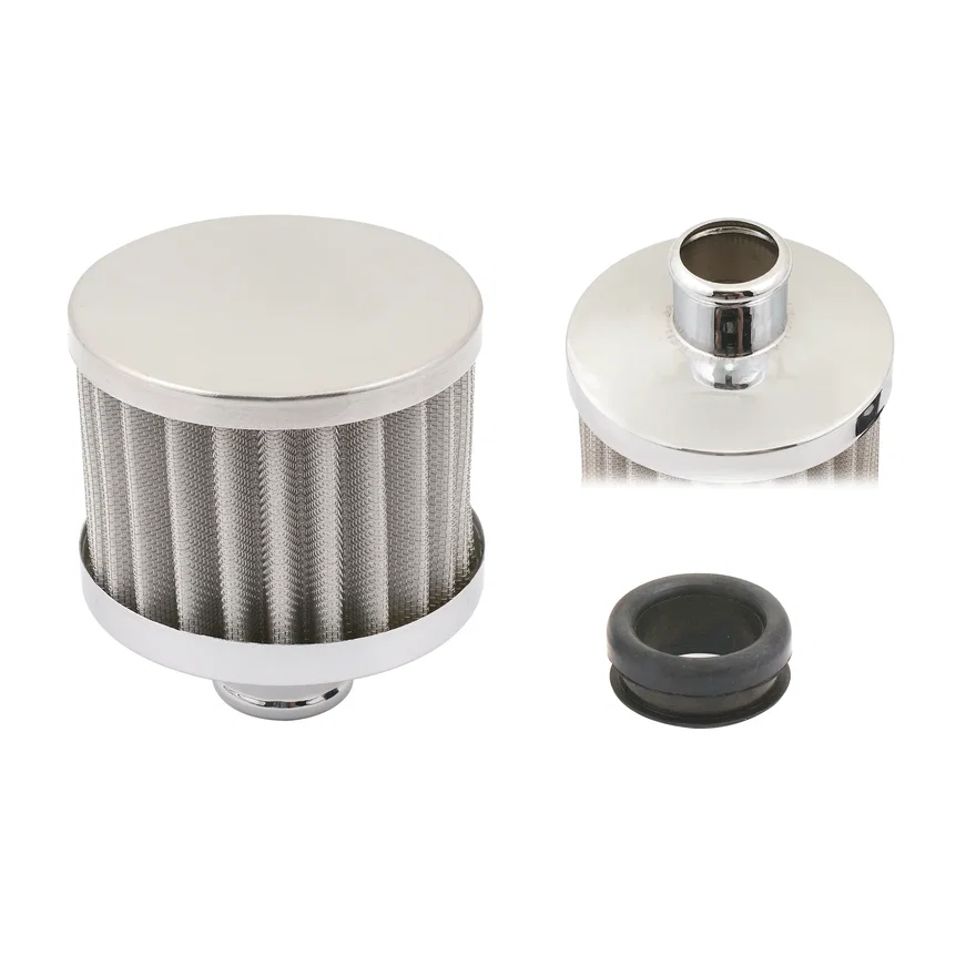 Chrome Valve Cover Breather - Push On Style