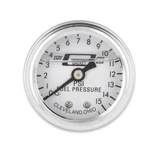 Fuel Pressure Gauge - 0-15 PSI - 1/2 Inch Diameter - Liquid Filled image 1