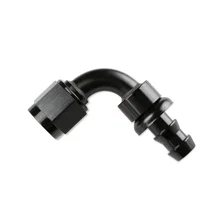 6 AN 90 Degree Push-On Hose Ends - Black image 1