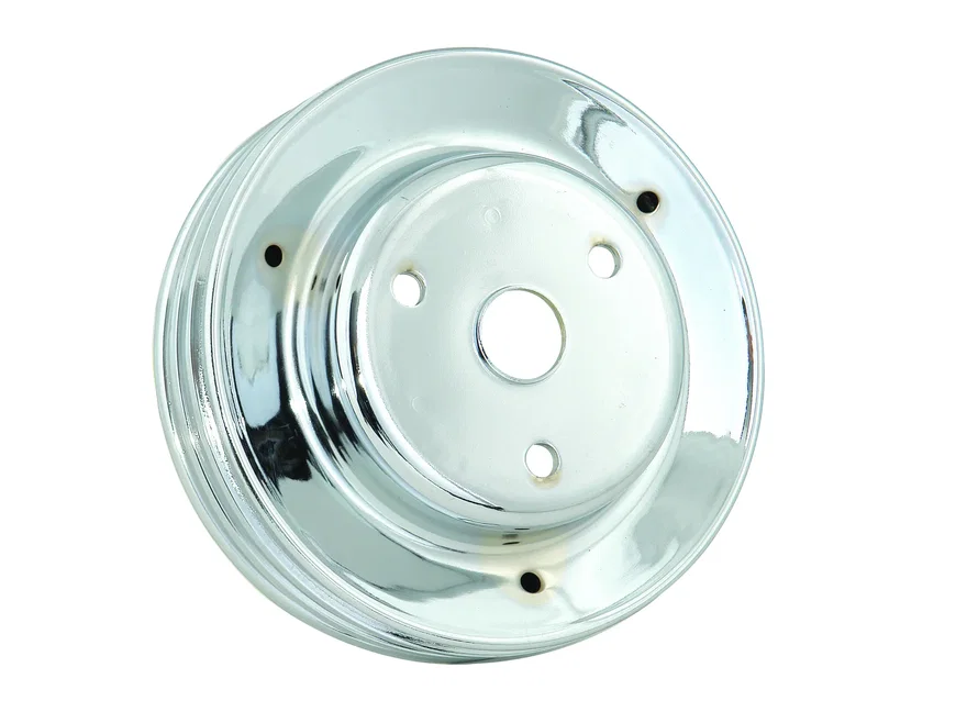 Crankshaft Pulley - Chrome - Triple Groove