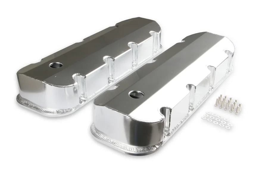 Fabricated Aluminum Valve Covers with Breather Holes - Short Bolt