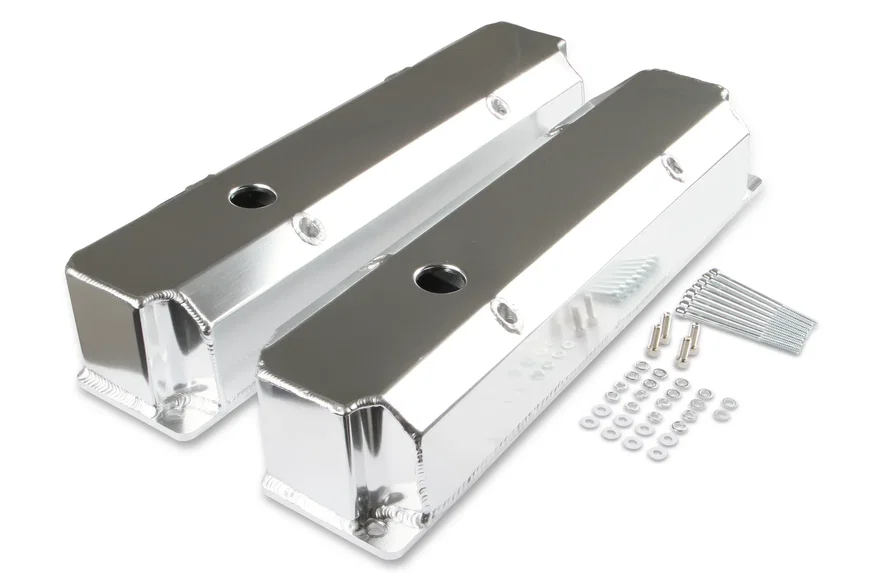 Fabricated Aluminum Valve Covers - Silver Finish